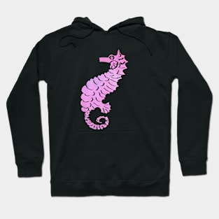 Seahorse Watercolor Design in Pinks and Purple Hoodie